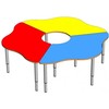 Стол "Ромашка" 3 части (на регулируемых ножках (0-3гр) (цвет)