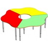 Стол "Ромашка" 3 части (на регулируемых ножках (0-3гр) (цвет)