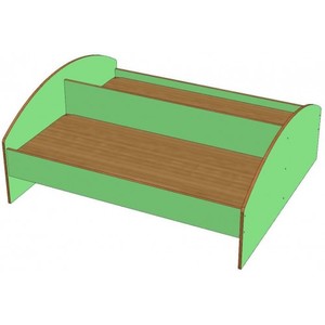 Кровать детская одноярусная двухместная зеленая
