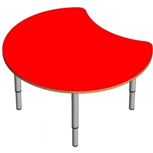 Стол "Луна" на регулируемых ножках (0-3гр) красный