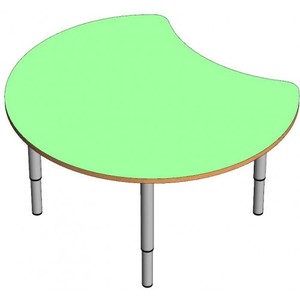 Стол "Луна" на регулируемых ножках (0-3гр) зеленый
