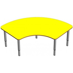 Стол с вырезом на регулируемых ножках (0-3гр) желтый