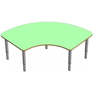 Стол с вырезом на регулируемых ножках (0-3гр) зеленый