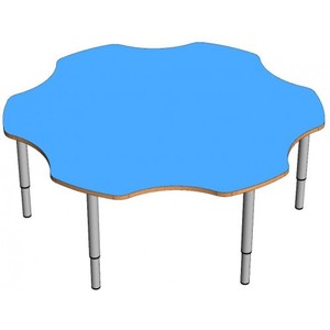 Стол "Ромашка" цельный (на регулируемых ножках (0-3гр) синий