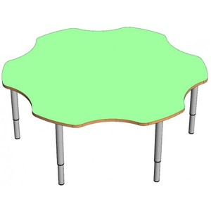 Стол "Ромашка" цельный (на регулируемых ножках (0-3гр) зеленый