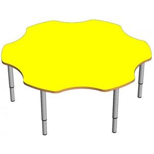 Стол "Ромашка" цельный (на регулируемых ножках (0-3гр) желтый