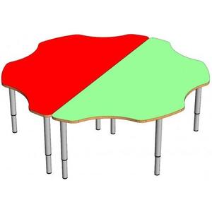 Стол "Ромашка" 2 части (на регулируемых ножках (0-3гр) (цвет)