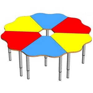 Стол "Ромашка" 6 частей (на регулируемых ножках (0-3гр) (цвет)