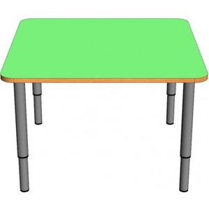 Стол квадратный на регулируемых ножках зеленый