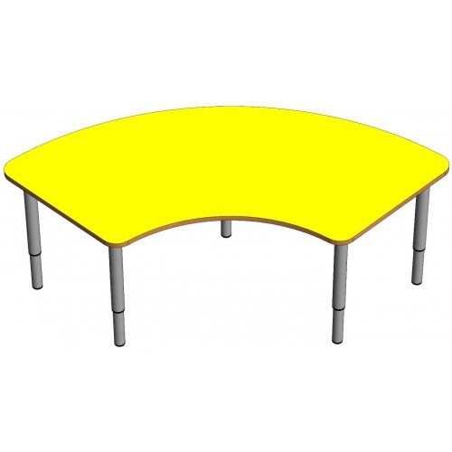 Стол с вырезом на регулируемых ножках (0-3гр) желтый