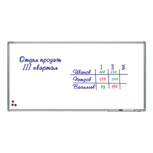 Доска магнитно-маркерная 120х240 см, алюминиевая рамка, лаковое покрытие, "2х3" (Польша), TSA1224 